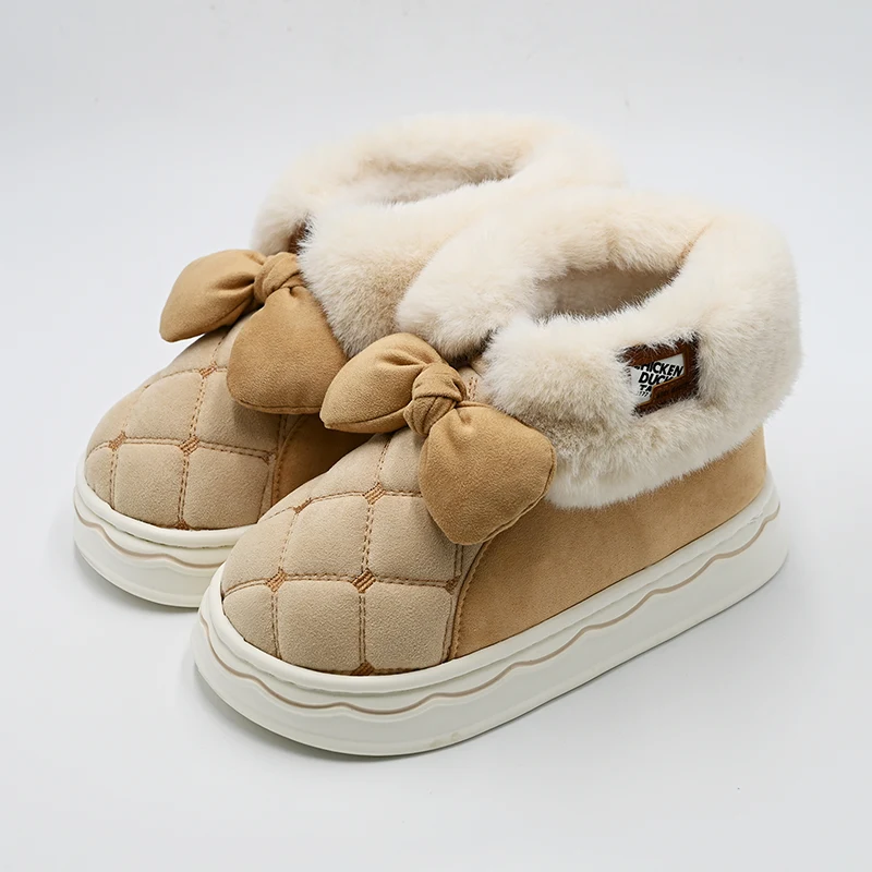Bowknot Stitching Low Top Snow Boots